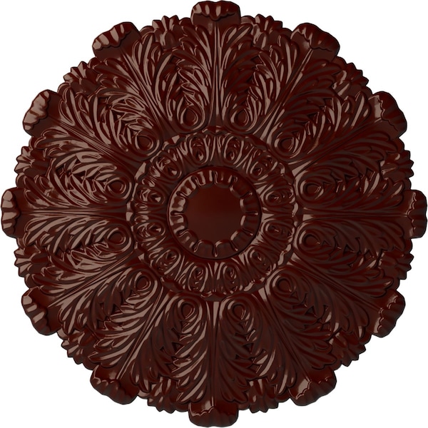 Ekena Millwork Durham Ceiling Medallion (Fits Canopies up to 4 1/4"), Hnd-Painted Brushed Mahogany, 31"OD x 1 1/2"P CM31DUBMF - main